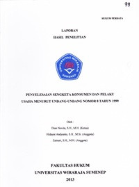 Image of Penyelesaian Sengketa Konsumen dan Pelaku Usaha Menurut Undang-Undang Nomor 8 Tahun 1999